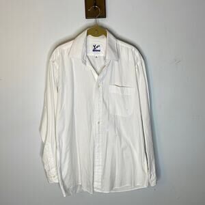 YVES SAINT LAURENT White Long Sleeve Button Down Dress Shirt Size 16
